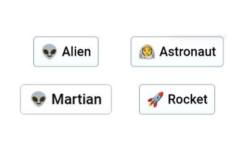 Infinite Craft sidebar showing Alien, Astronaut and Martian elements
