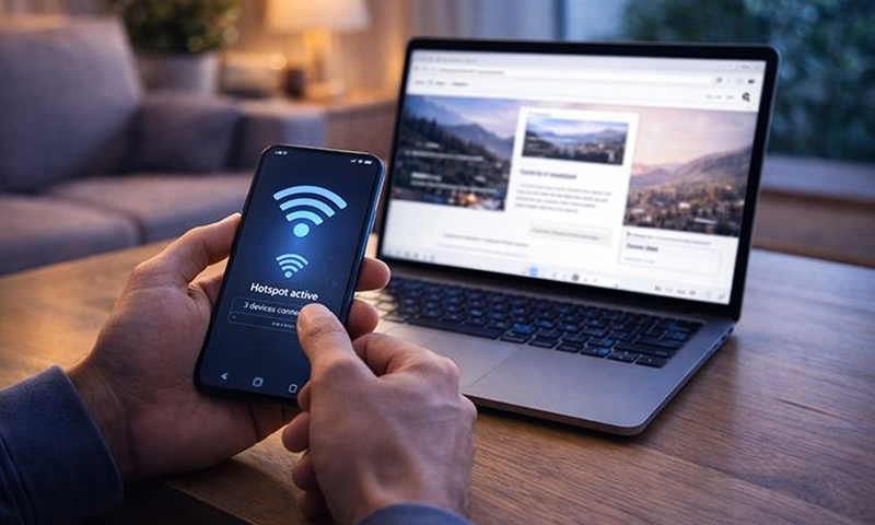 Laptop connected to a mobile hotspot playing Infinite Craft