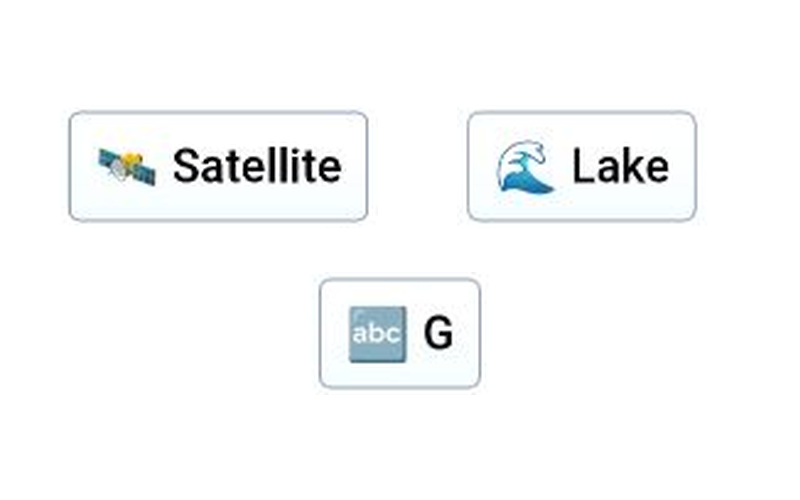 Infinite Craft canvas showing Satellite, Lake and G letter elements connected